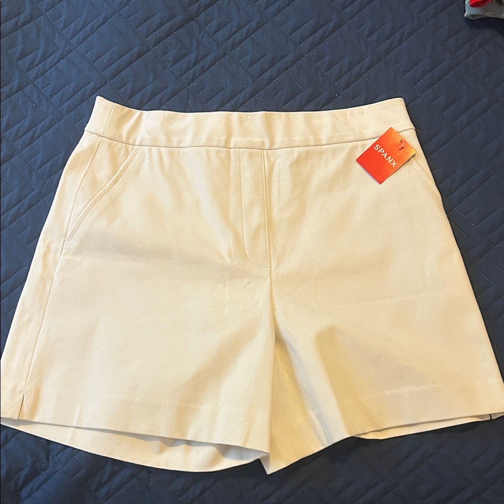 SPANX Women's High Waist Cream Shorts